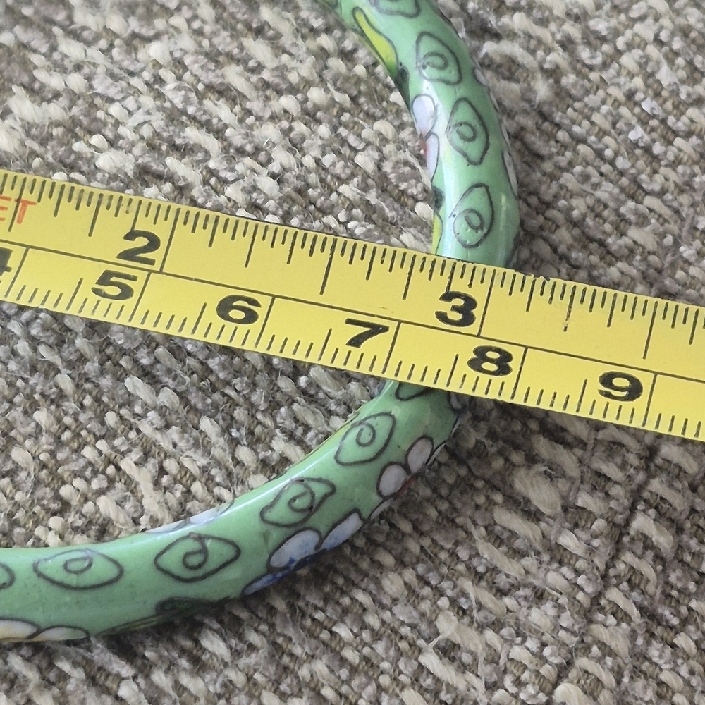Floral Green Bangle Bracelet - Picture 8 of 8